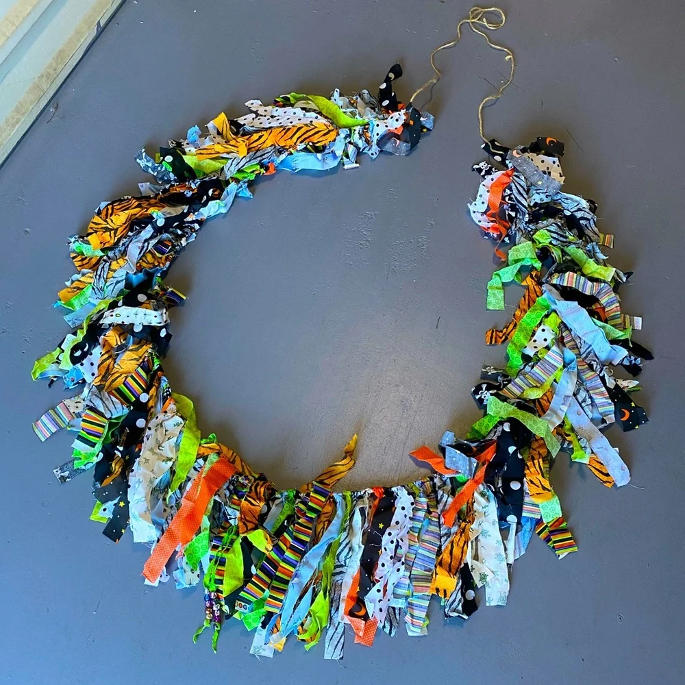 🎃One Of A Kind Handmade Halloween Fabric Strip Banner🎃